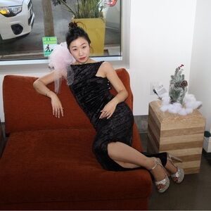 Elegant Black Velvet Dress